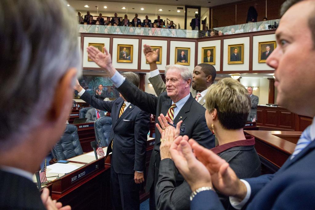 President John Thrasher, a former Florida Speaker of the House and state senator, attends FSU Day at the Florida State Capitol in April 2017.