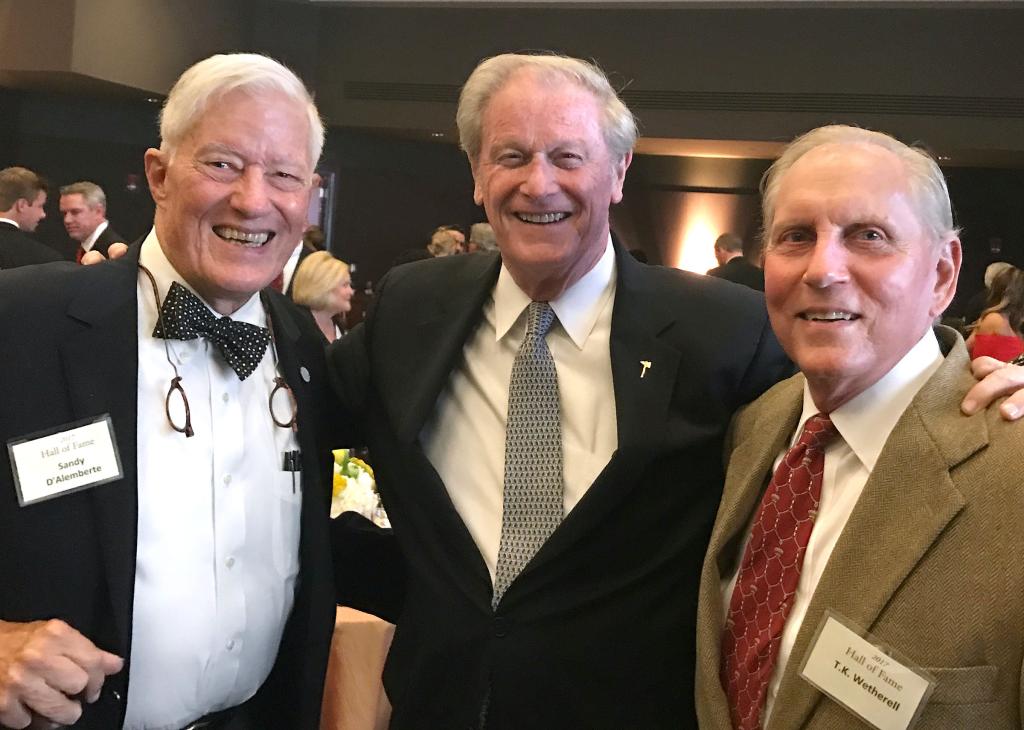 President Emeritus Sandy D’Alemberte, President John Thrasher and President T.K. Wetherell at the FSU College of Business Hall of Fame dinner in April 2017.